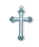 1 1/8-inch Sterling Silver Cross with Black Enamel 18-inch Chain