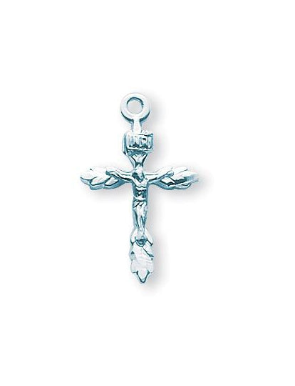 3/4-inch Sterling Silver Wheat Crucifix with 18-inch Chain