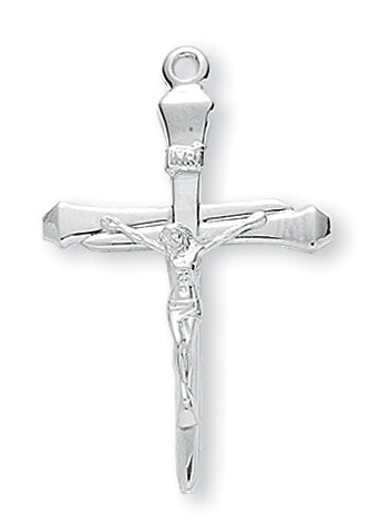 1 3/8-inch Sterling Silver Nail Crucifix with 24-inch Chain