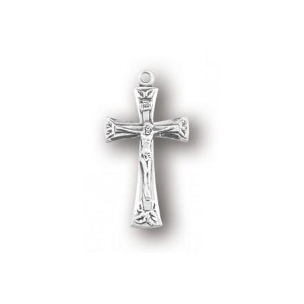 1 15/16-inch Sterling Silver Crucifix with an 18-inch Chain