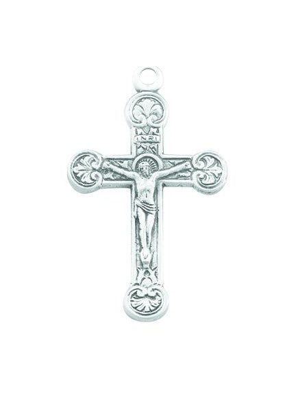 Sterling Silver Crucifix with 18-inch Chain and a Deluxe Velour Gift Box Included.