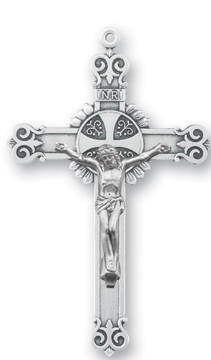 1 3/4-inch Sterling Silver Crucifix with 20-inch Chain