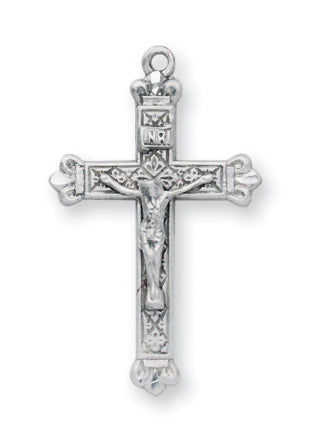 1-inch Sterling Silver Crucifix with 18-inch Chain