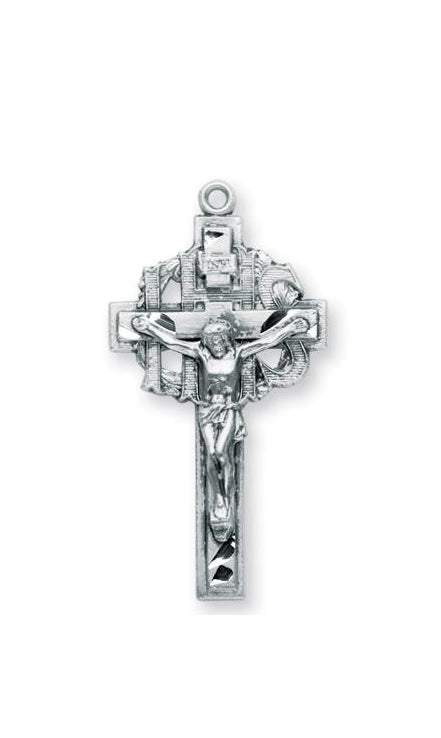 1 3/8-inch Sterling Silver Crucifix with 24-inch Chain