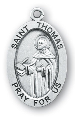Sterling Silver Oval Shaped Saint Thomas Medal