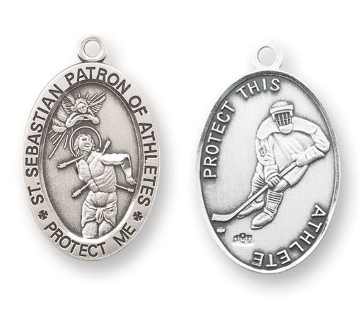Sterling Silver Saint Sebastian Hockey Athlete Medal