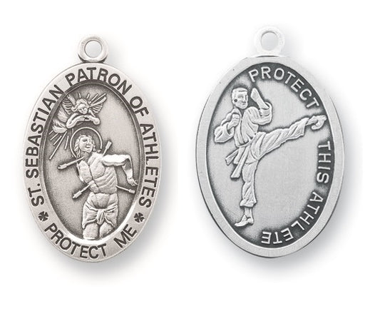 Sterling Silver Saint Sebastian Martial Arts Athlete Medal