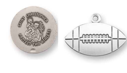 Sterling Silver Saint Christopher Football Athlete Medal