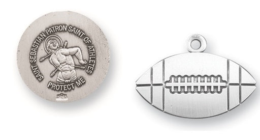 Sterling Silver Saint Sebastian Football Athlete Medal