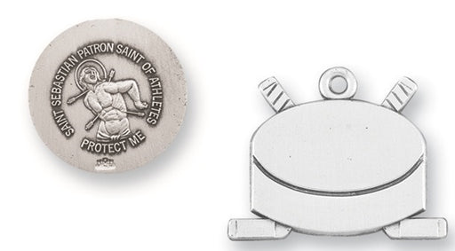 Sterling Silver Saint Sebastian Hockey Athlete Medal