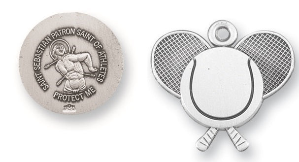 Sterling Silver Saint Sebastian Tennis Athlete Medal