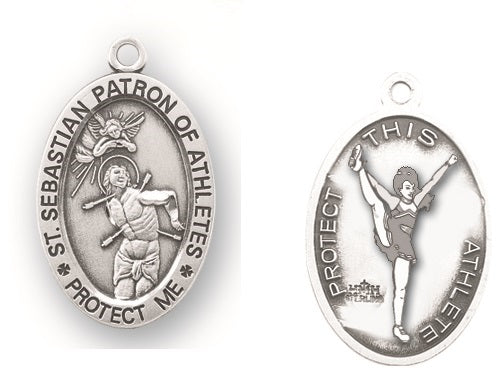 Sterling Silver Saint Sebastian Cheer Athlete Medal