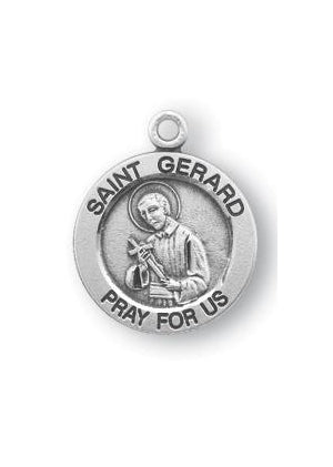 Sterling Silver Round Shaped Saint Gerard Medal
