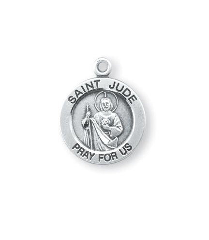 Sterling Silver Round Shaped Saint Jude Medal