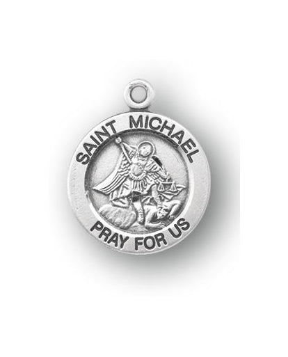 Sterling Silver Round Saint Michael Medal