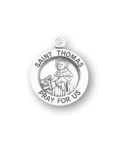 Sterling Silver Round Shaped Saint Thomas Medal
