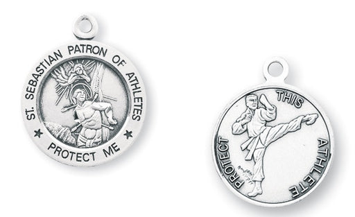 Sterling Silver Saint Sebastian Martial Arts Athlete Medal