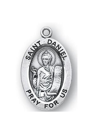Sterling Silver Oval Shaped Saint Daniel Medal