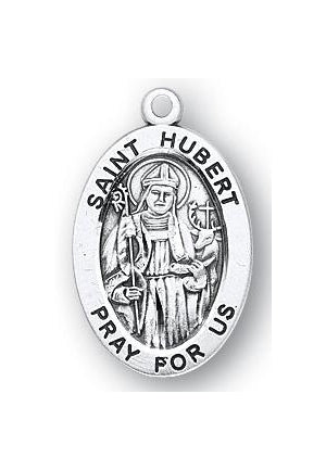 Sterling Silver Oval Shaped Saint Hubert Medal