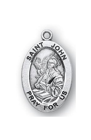 Sterling Silver Oval Saint John Medal