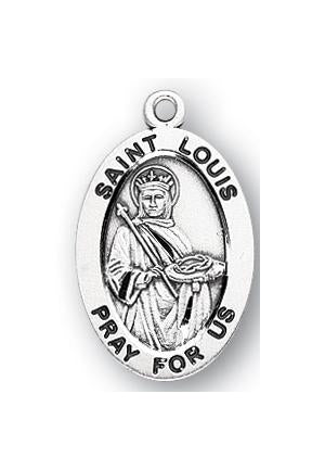 Sterling Silver Oval Shaped Saint Louis Medal