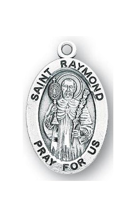 Sterling Silver Oval Shaped Saint Raymond Medal