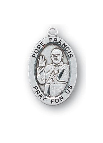 Sterling Silver Oval Shaped Pope Francis Medal