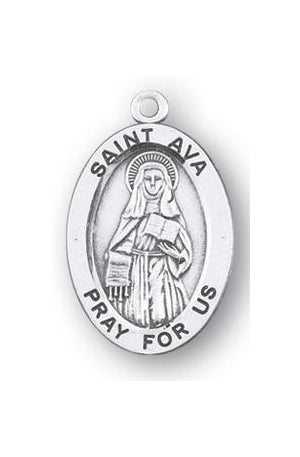 Sterling Silver Oval Shaped Saint Ava Medal