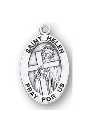 Sterling Silver Oval Shaped Saint Helen Medal