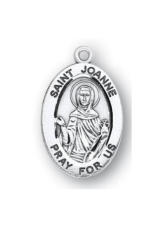 Sterling Silver Oval Shaped Saint Joanne Medal