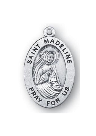Sterling Silver Oval Shaped Saint Madeline Medal