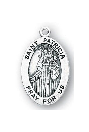 Sterling Silver Oval Shaped Saint Patricia Medal