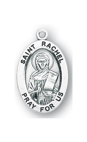 Sterling Silver Oval Shaped Saint Rachel Medal