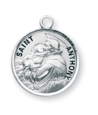Sterling Silver Round Shaped Saint Anthony Medal