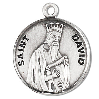 Sterling Silver Oval Shaped Saint David Medal