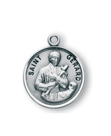 Sterling Silver Round Shaped Saint Gerard Medal