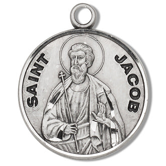Sterling Silver Round Shaped Saint Jacob Medal