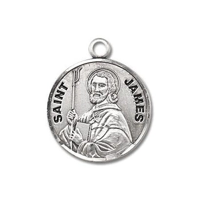 Sterling Silver Round Shaped Saint James Medal