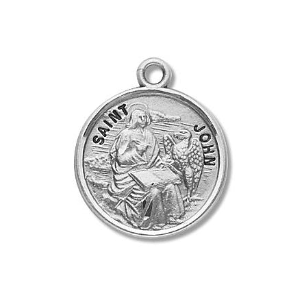Sterling Silver Round Shaped Saint John Medal