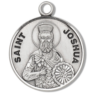 Sterling Silver Round Shaped Saint Joshua Medal