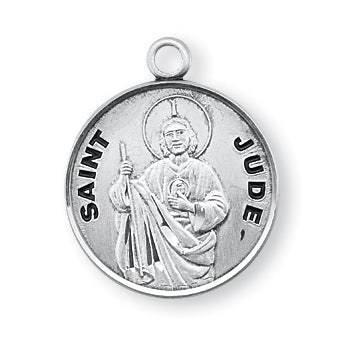 Sterling Silver Round Shaped Saint Jude Medal