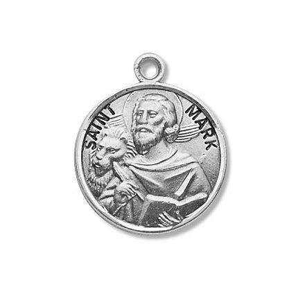 Sterling Silver Round Shaped Saint Mark Medal