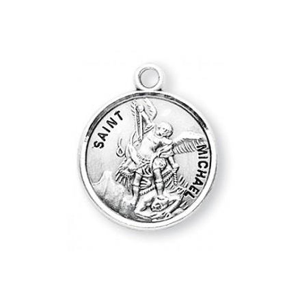 Sterling Silver Round Shaped Saint Michael Medal