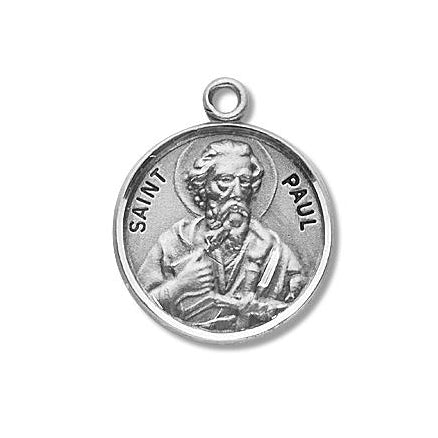 Sterling Silver Round Shaped Saint Paul Medal