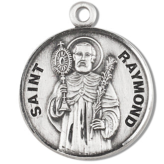 Sterling Silver Round Shaped Saint Raymond Medal