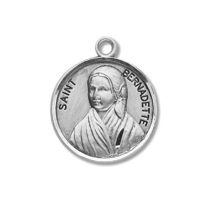 Sterling Silver Round Shaped Saint Christina Medal