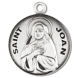 Sterling Silver Round Shaped Saint Joan Medal
