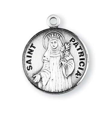 Sterling Silver Round Shaped Saint Patricia Medal