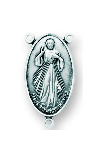 Sterling Silver Divine Mercy Rosary Center