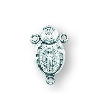 Sterling Silver Miraculous and Scapular Rosary Center